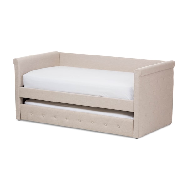 Baxton Studio Alena Modern Light Beige Daybed with Trundle 135-7435 - main